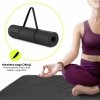 Mata do jogi i ćwiczeń HyperMotion Lotos TPE 6 mm z paskiem – 183 × 61 cm – czarna